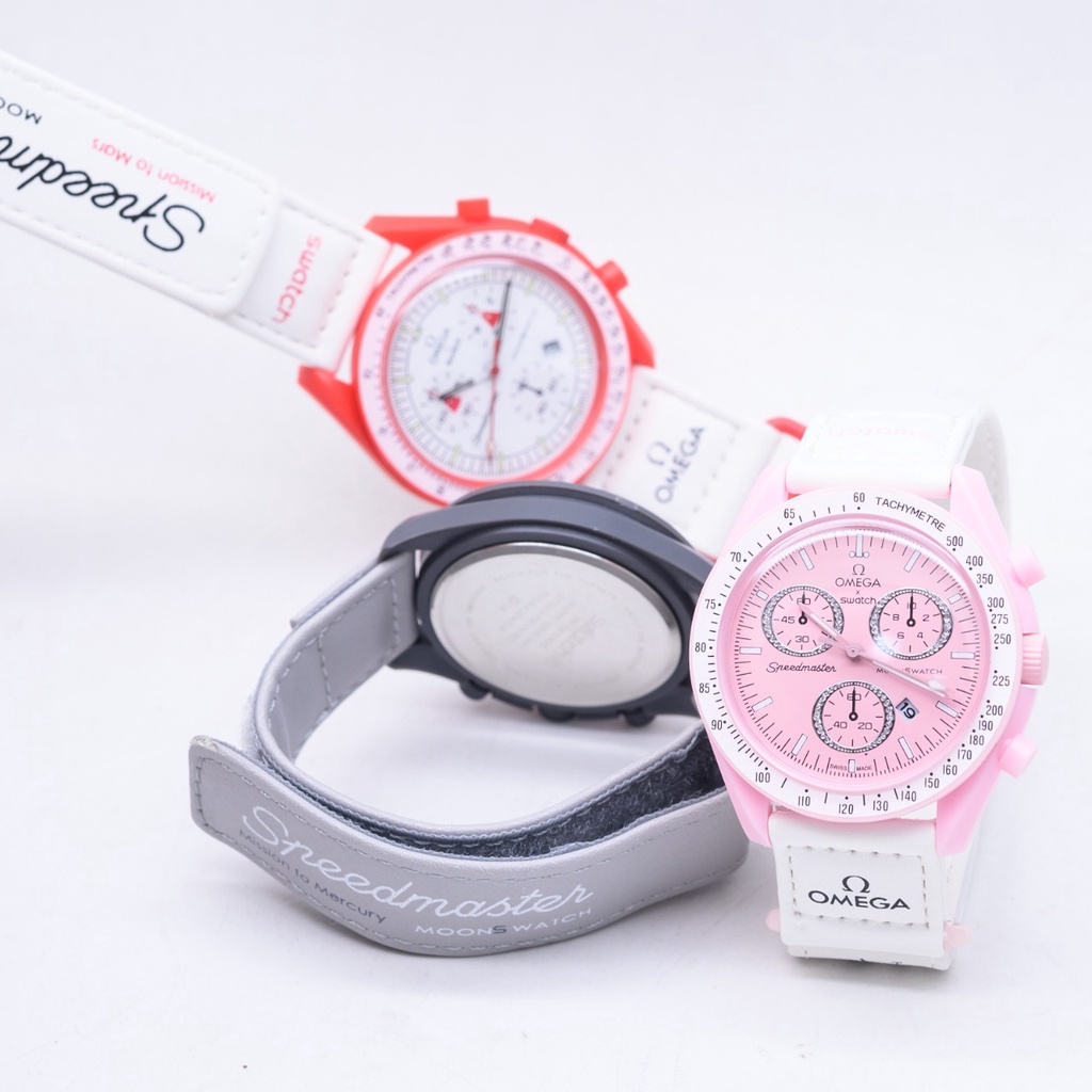 BEST SELLER JAM TANGAN WANITA MOONWATCH R40 TALI KULIT CHRONO HIASAN TANGGAL AKTIF DM 3.7CM FREE BOX BATERAI CADANGAN || JAM TANGAN FASHION WANITA JAM TANGAN CEWEK MURAH