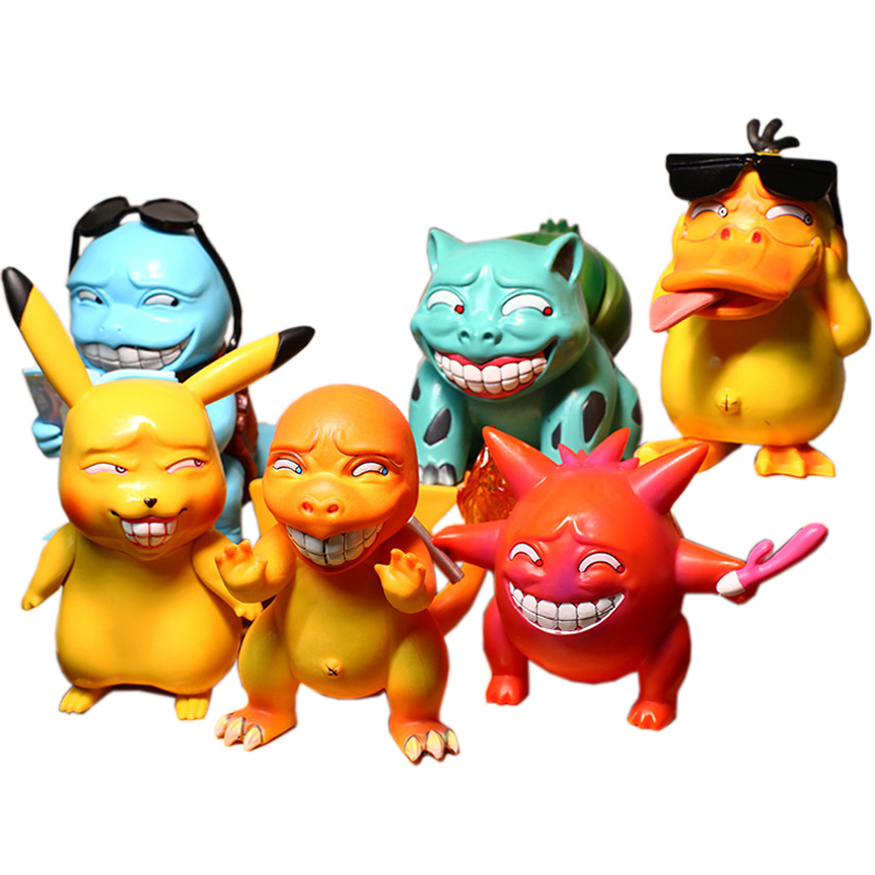 Mainan Action Figure Pokemon Pikachu Charmander Squirtle Genggui Bulbasaur Bahan PVC