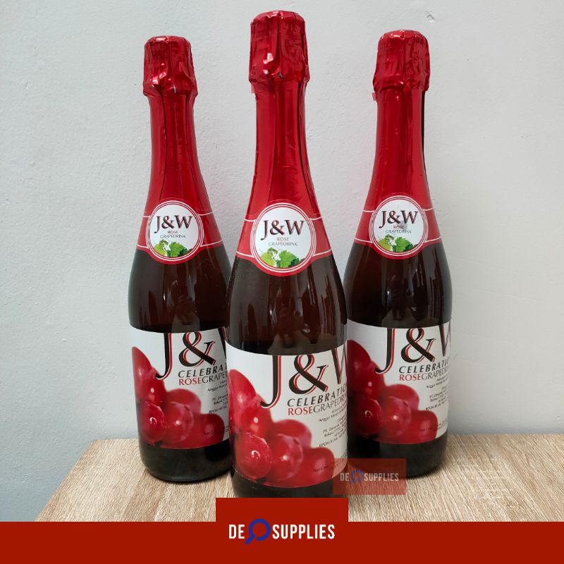 J&W Sparkling Celebration Rose Grape 750ml - Sari Buah Anggur Merah
