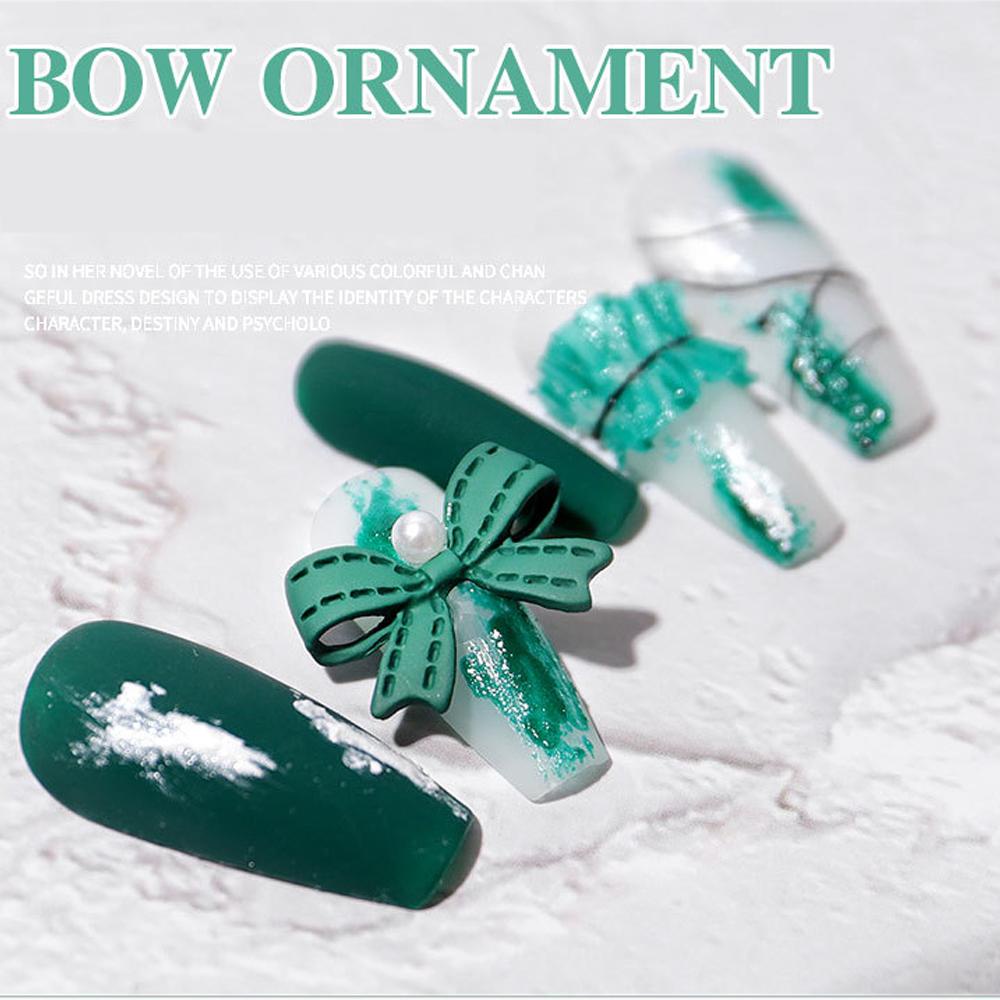 Agustinina Busur Ornamen Charms DIY Nail Art Halus Kuku Rhinestones
