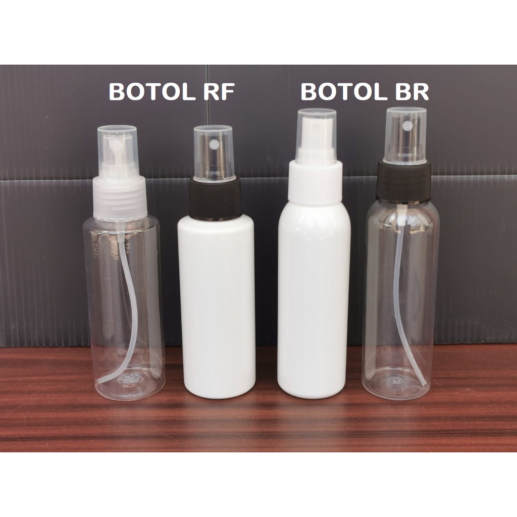 Botol SPRAY sprai Bright PET 100 ml 100ml Bening Clear Transparan