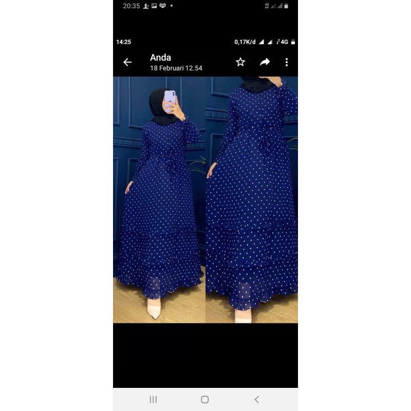 gamis ceruti polkadot