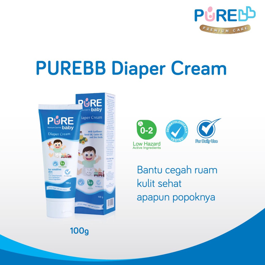 Pure Baby Diaper Rash Cream 100g Cream Kulit Gatal Bayi Cream ruam