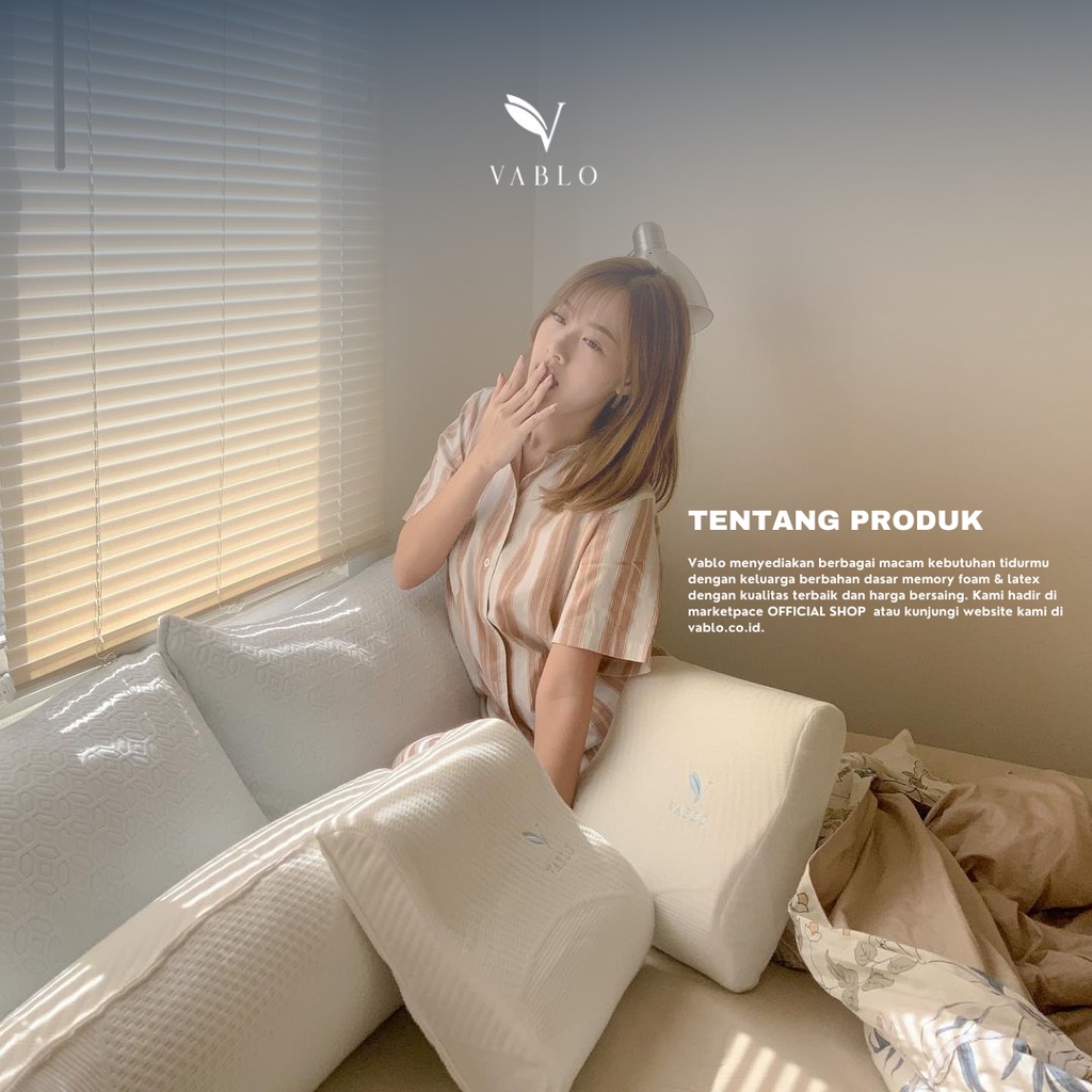 Vablo bantal lumbar cushion memory foam micro - motif hitam - premium cushion pillow-4