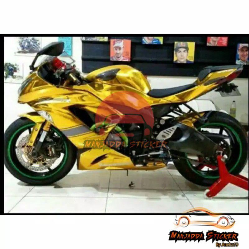 Stiker skotlet motor Chrome Yellow Super Glossy