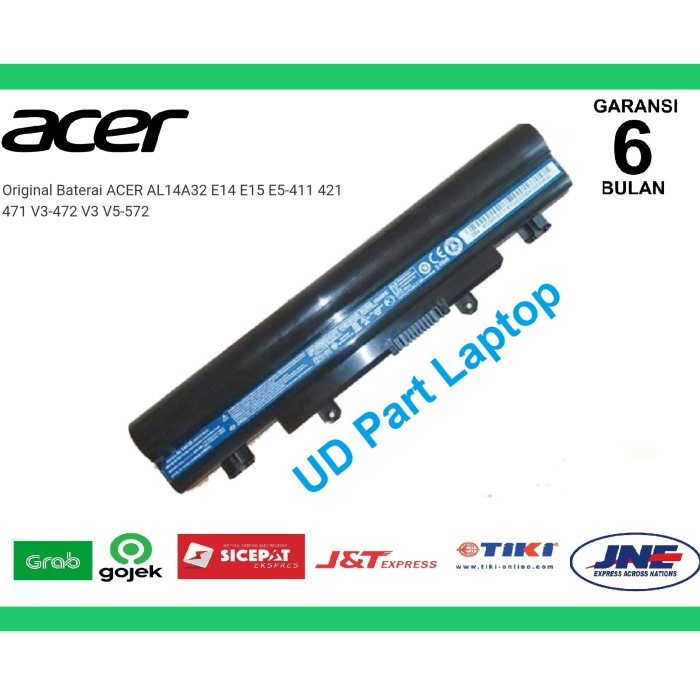 Original Baterai ACER AL14A32 E14 E15 E5-411 421 471 V3-472 V3 V5-572