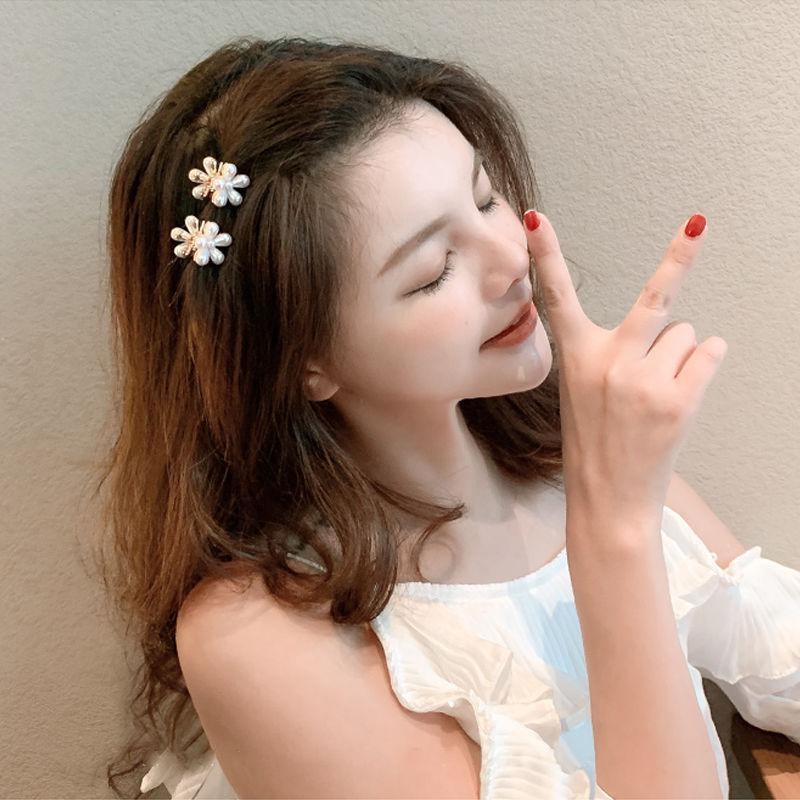 1Pcs Women Korean INS Style Five-petal Flower Imitation Pearl Hair Clip / Girls Little Daisy Sweet Cute Mini Bangs Hairpin