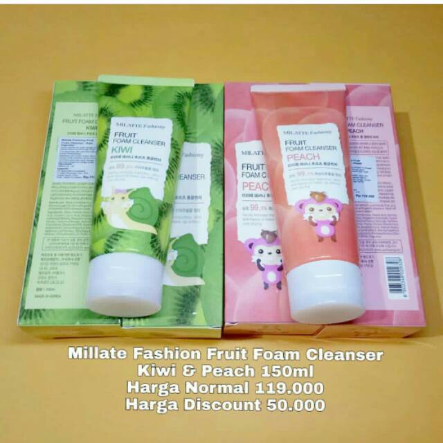 Millate Fashion Fruit Foam Cleanser Kiwi dan Peach