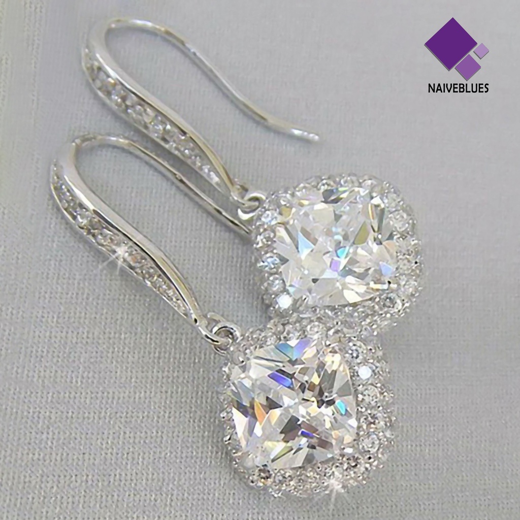 Naiveblue &gt; Anting Tusuk Gantung Hias Cubic Zirconia Untuk Wanita