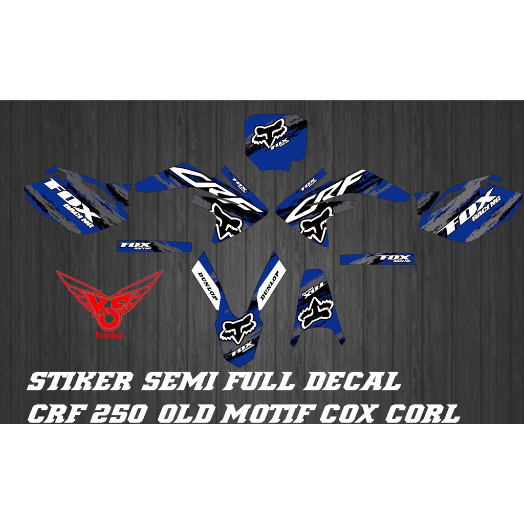 STIKER SEMI FULL DECAL OLD CRF 250 FOX CORL