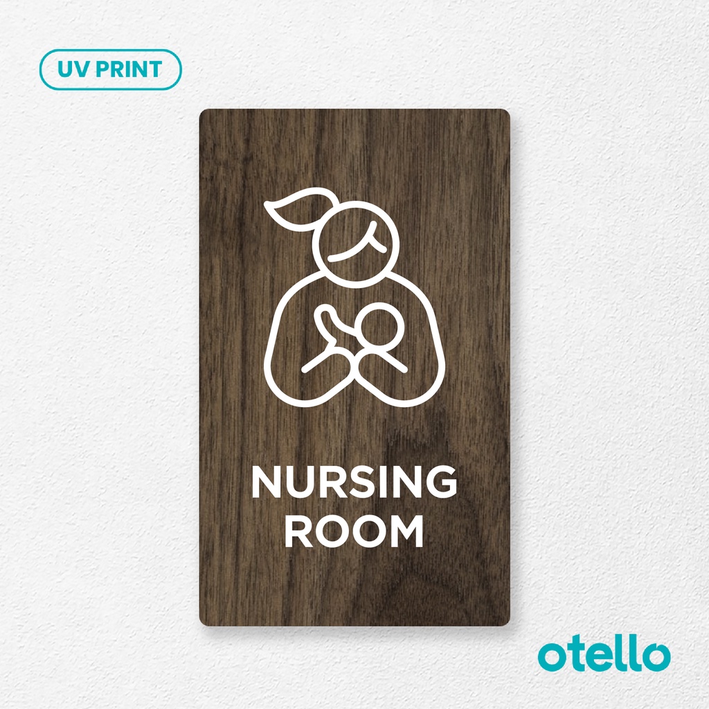 Otello Signage Nursing Room Sign Board Kayu Print UV Signage Ruang Menyusui Label Tempel Dinding Wall Sticker Petunjuk Nama Ruangan Rambu Stiker