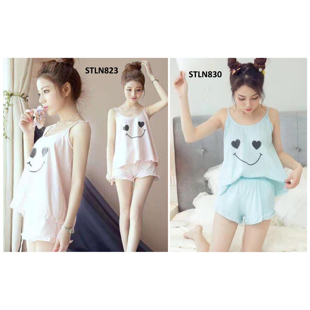 Baju Tidur Tanktop Smile Love Eye