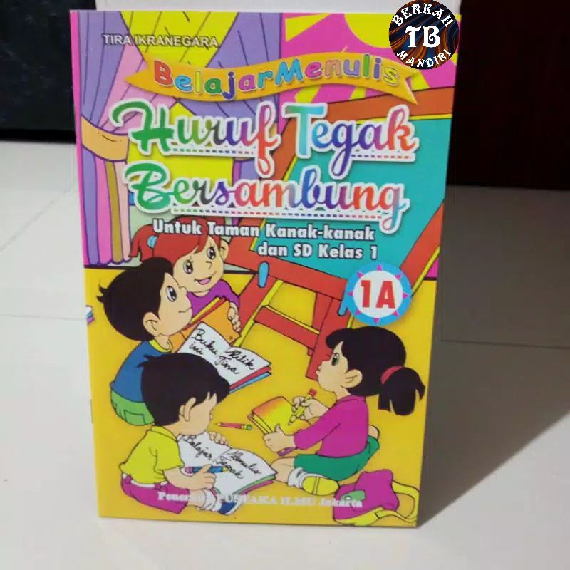 buku belajar menulis huruf tegak bersambung 1A 32 halaman (15×25cm)