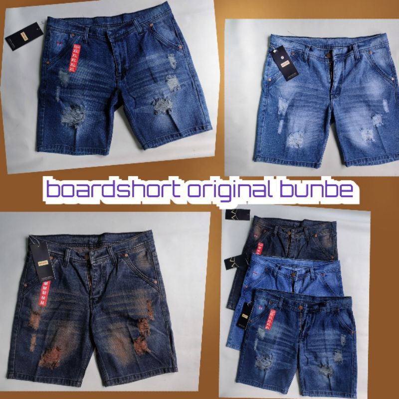 jeans pendek boardshort sobek pria