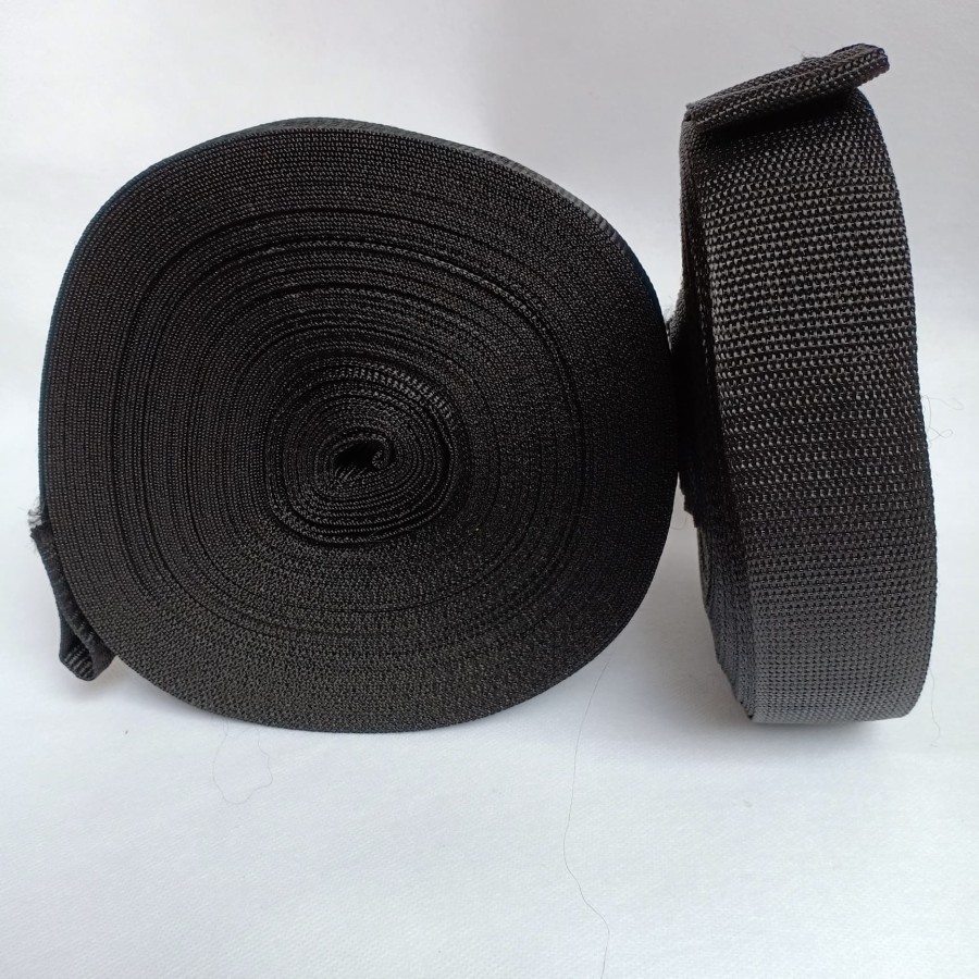 

webing Hitam / ROLL tali tas 3,8cm X 25 yard Bisban 3.8 x 50 yard JunDW