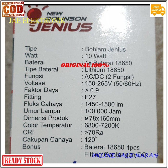 G501 Rolinson 6910 64K LAMPU EMERGENSI ORIGINAL G501 EMERGENCI EMERGENCY LED DARURAT BATERAI CAS 18650 AC DC MAGIC LAMP BOHLAM SINAR TERANG ROLINSON PENERANG  10 WATT ASLI TAHAN 5 JAM  Lampu emergency New Rolinson jenius 10 Watt bisa ganti baterai free