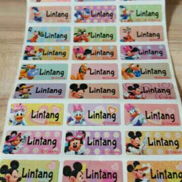 

Label waterproof anti air sticker nama mickey