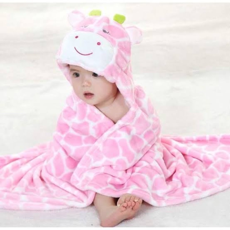 Selimut Bayi Topi   Karakter Animal Carter - Selimut Double Flece Blanket Original