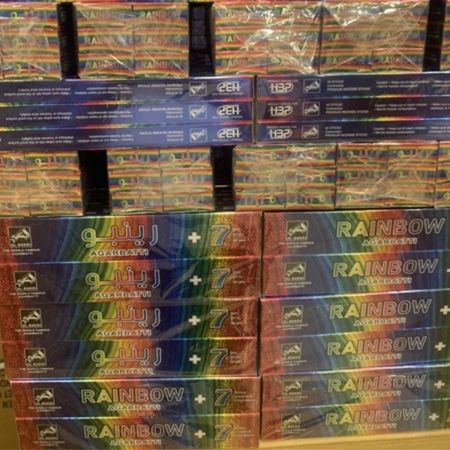 DUPA LIDI WANGI.BUHUR 7 RAINBOW .AGARBATTI . RAINBOW . Mix 7 in 1. 42 STICK MEREK ALBAKRI