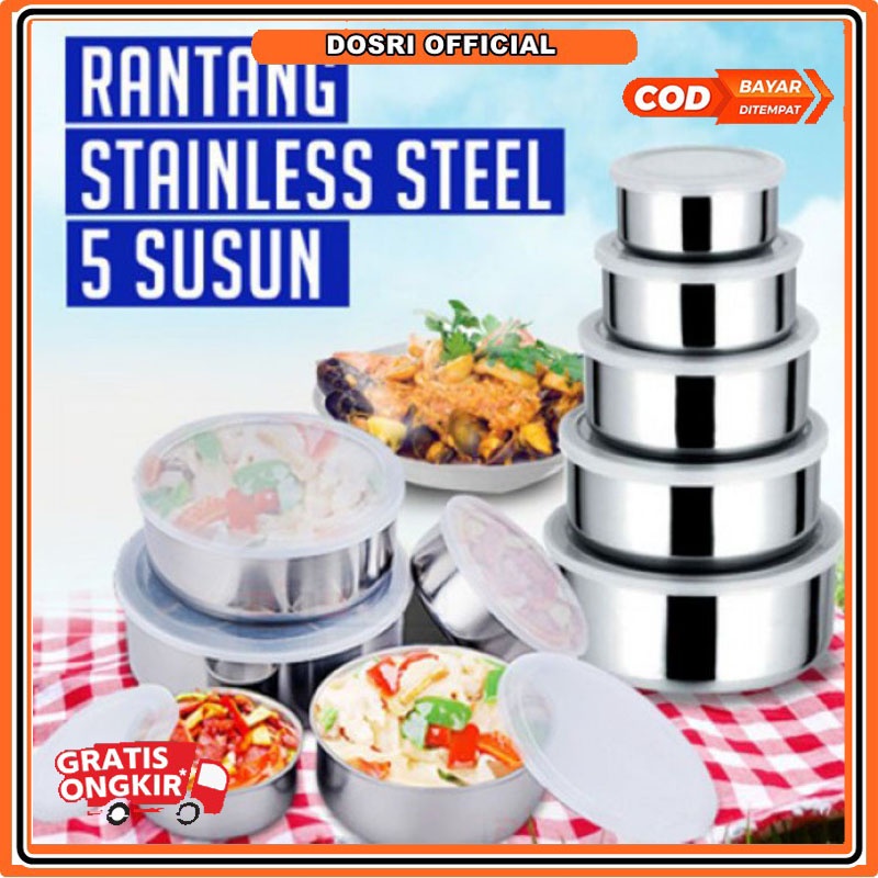 [BISA COD] RANTANG 5 SUSUN STAINLESS