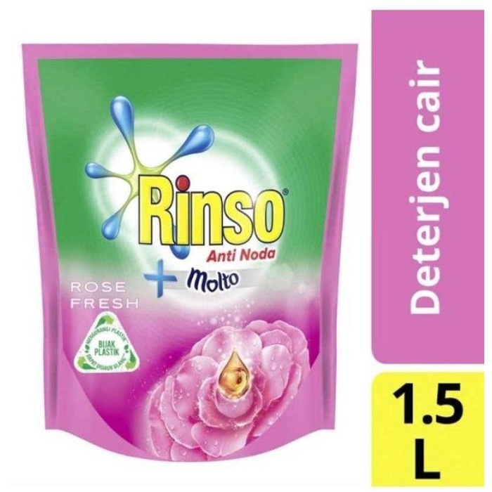 Rinso Molto Rose Fresh Deterjen Cair 1,5 Liter