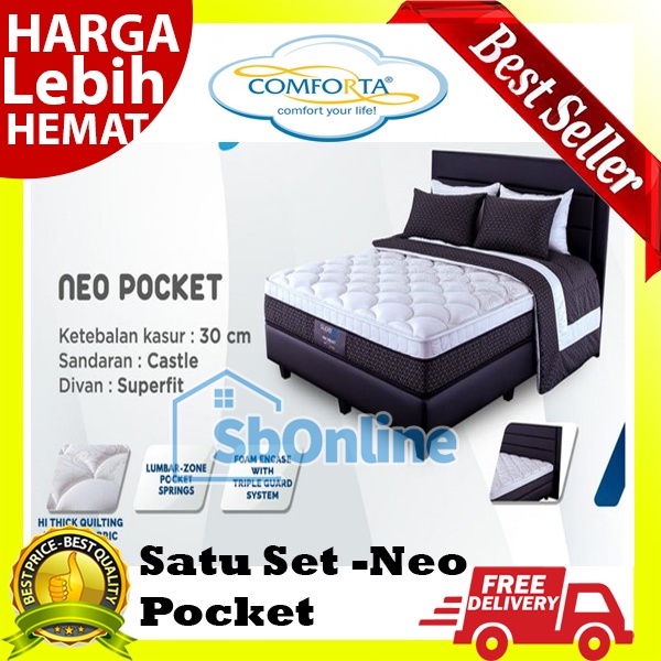 Kasur Springbed Superfit Neo Pocket Tebal 30 cm by Comforta Fullset