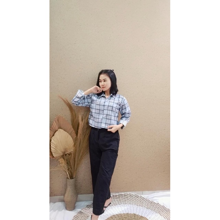 FC - KEMEJA NAORI CROP TOP BLOUSE / KEMEJA NAORI WANITA / NAORI OUTER CROP TOP