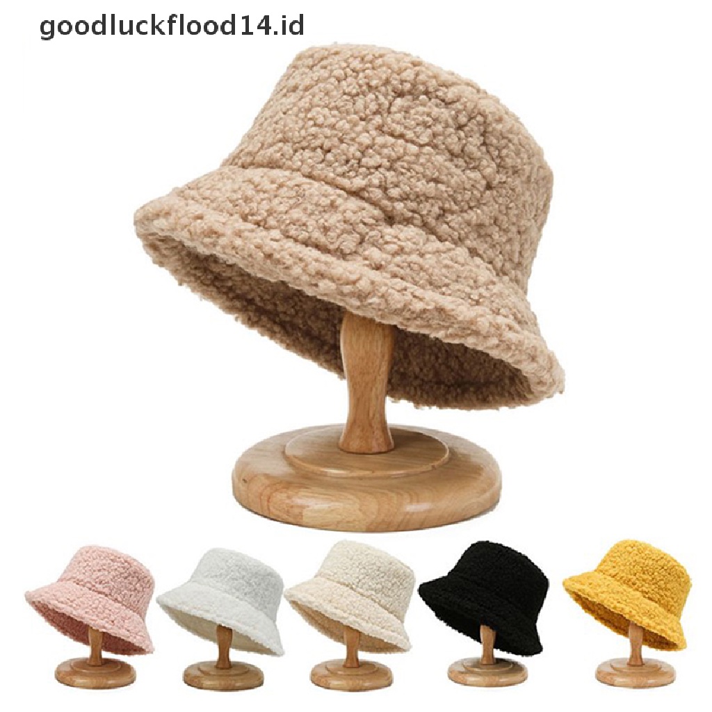 [OOID] Faux Fur Bucket Hat Winter Warm Teddy Velvet Hats for Women Lady ID