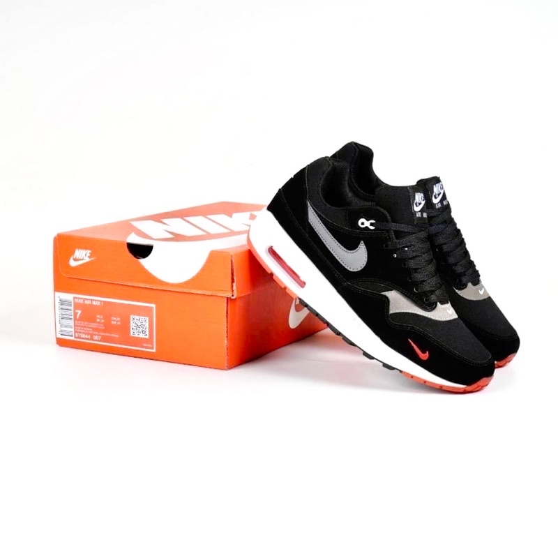Nike Air Max 1 Black Oil Grey Red