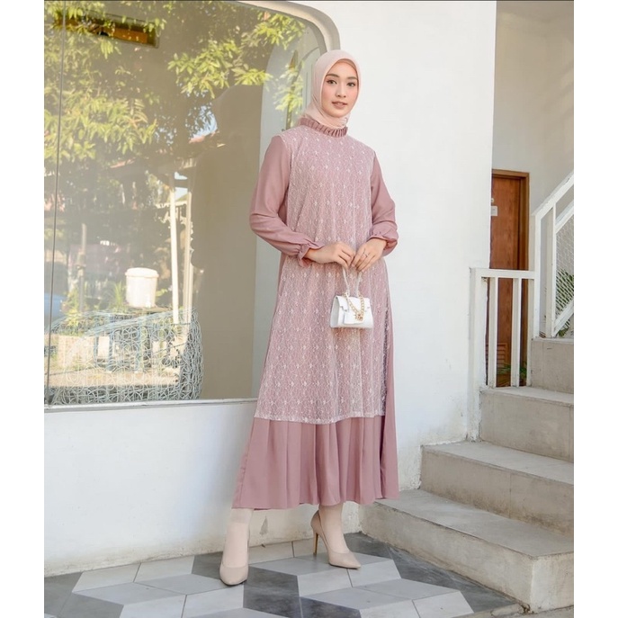 (MGA) GAMIS JOURA TILE DAILY DRESS MOSCREPE