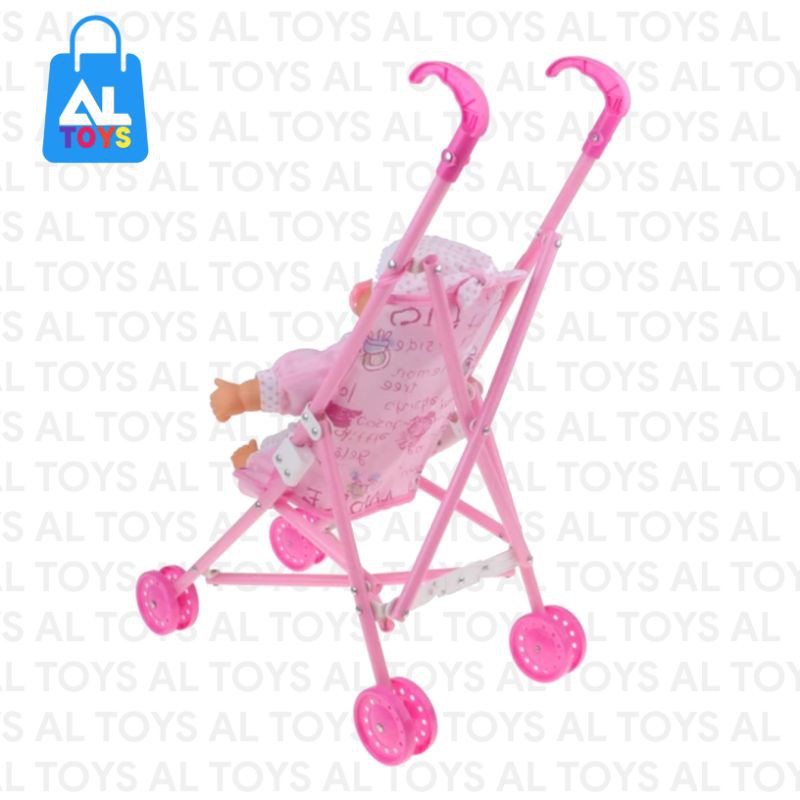 MAINAN STROLLER BONEKA LIPAT MURAH KERETA DORONG BONEKA LIPAT