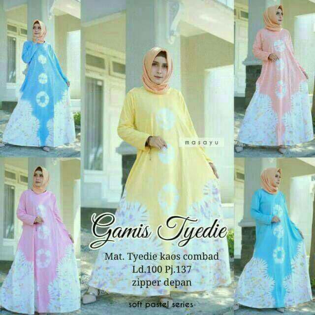 long dress gamis muslim kaos busui MASAYU tiedye | fashion wanita murah
