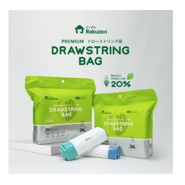 Rakuzen Premium Drawstring Bag Kantong Sampah Plastik Dengan Tali