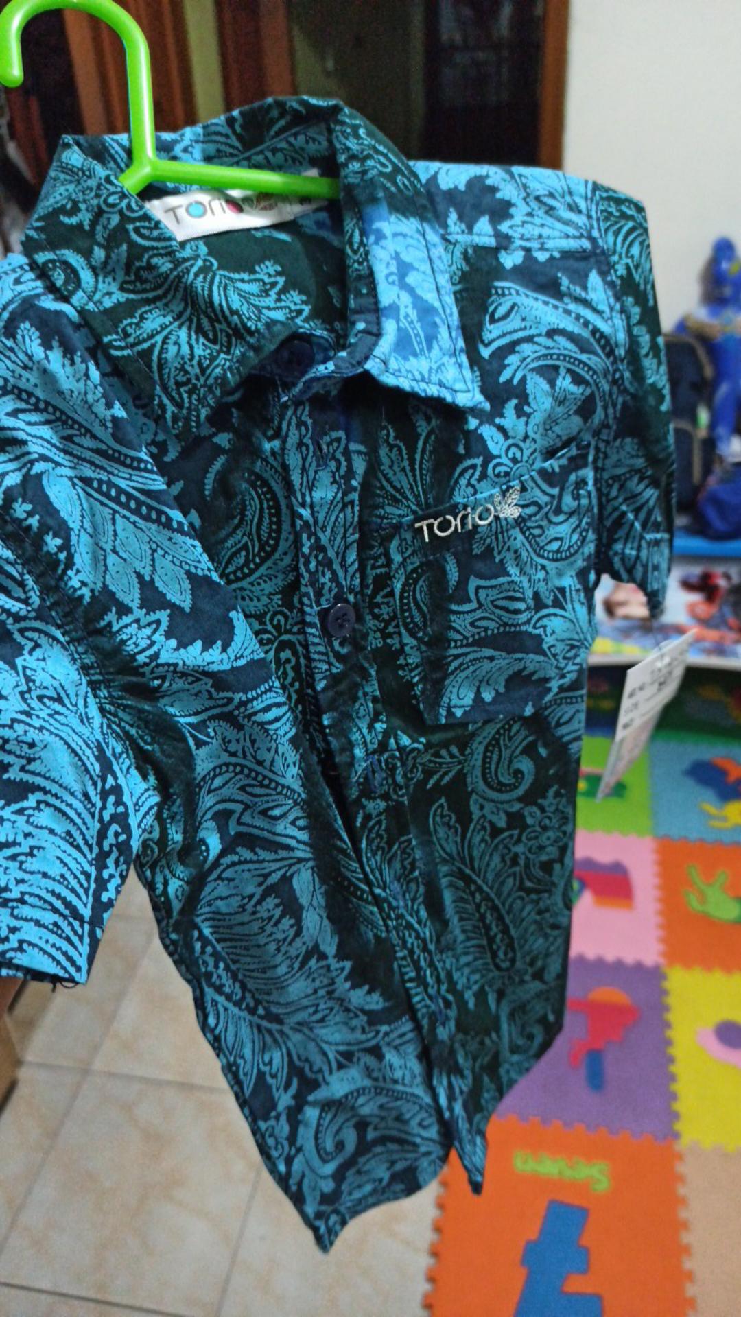 Torio Indonesian Smart Casual Blue Batik - Kemeja Batik Anak Laki-laki