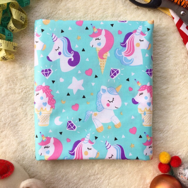  Kain  Perca Motif Ice Cream Unicorn Shopee Indonesia