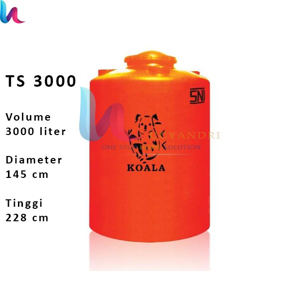 Tangki Air KOALA TS 3000 Volume 3000 Liter Toren Tandon