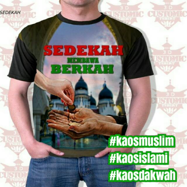 Kaos Pria Muslim - Kaos Fullprint Sedekah