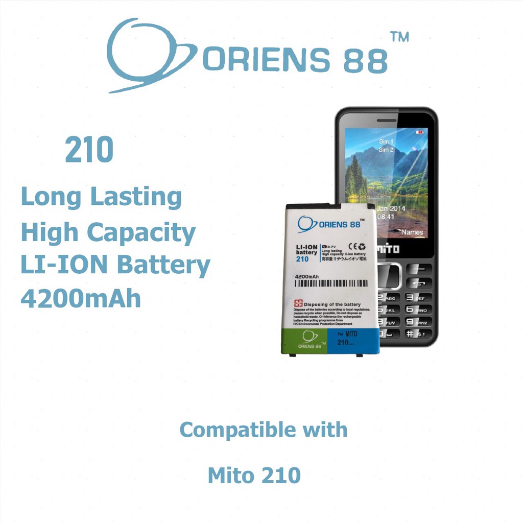 (P) Baterai batre battery Mito 210 Double power/IC oriens88