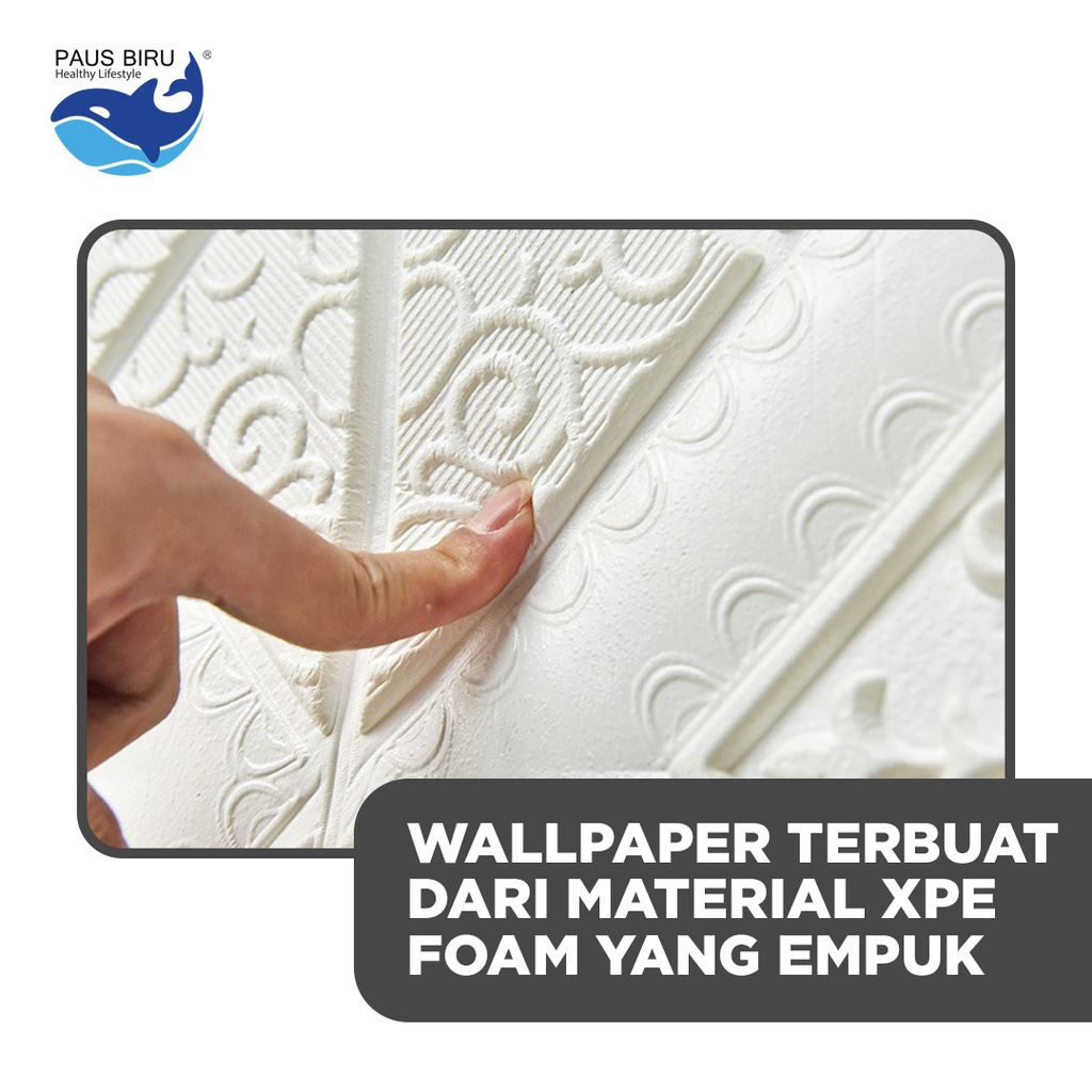 Paus Biru - Wallpaper 3D FOAM / Wallpaper Dinding 3D Motif Foam Batiky/Wallfoam Batik-2