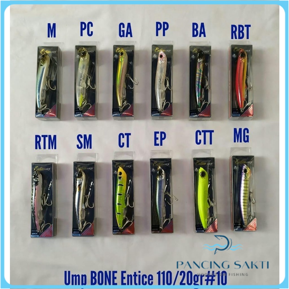 Lure Umpan Pancing BONE Entice 110mm 20gr Hook S Kail Minow Alat Pancing Pancingan Alat Pancing Perl