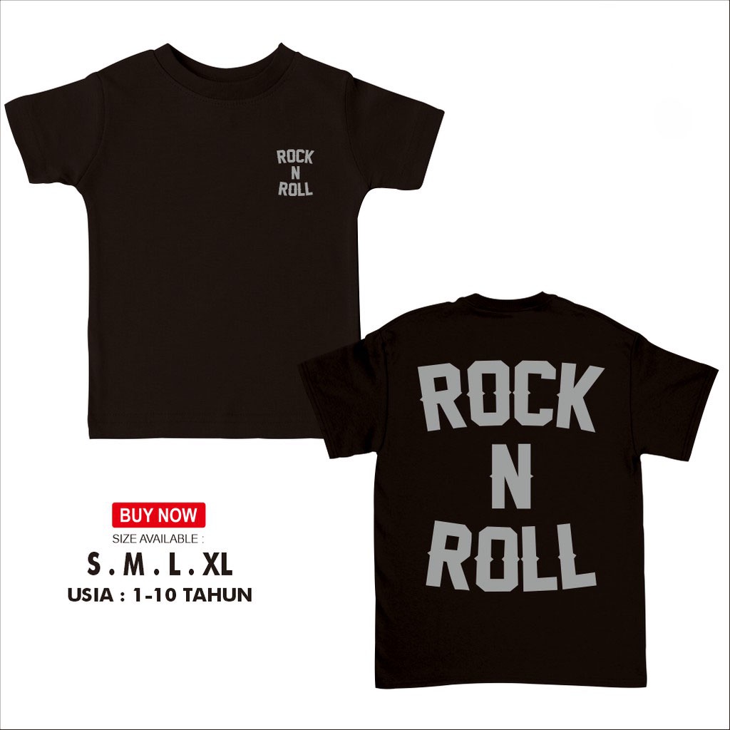 kaos anak rock n roll / baju anak musik rock n roll