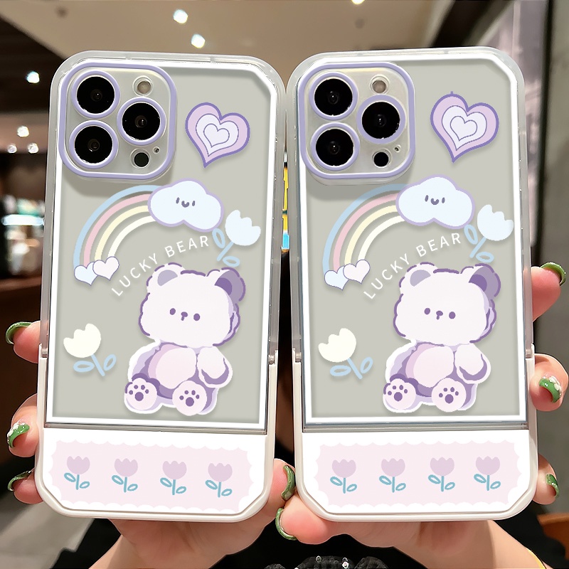 Soft Case Pelindung Transparan Motif Beruang Tahan Banting Untuk IPhone 13 Pro MAX 11 12 Pro 6 6s XS MAX XR 7 8 Plus SE 2020