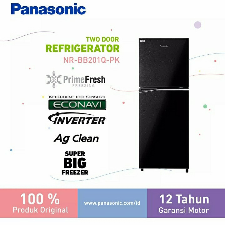AM PANASONIC NR-BB201Q-PK KULKAS INVERTER 2 PINTU Big