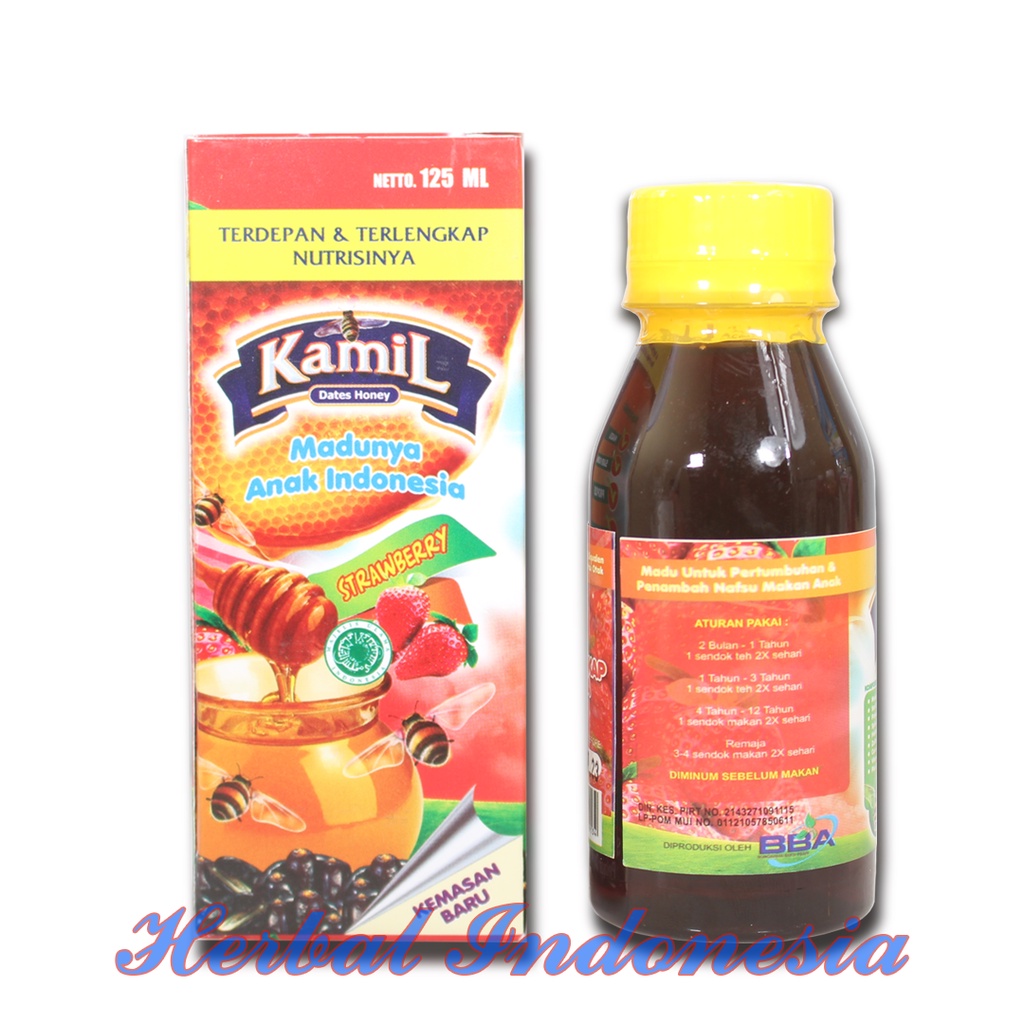 Madu Anak Kamil Rasa Strawberry Isi 125ml - Dates Honey Terlengkap Nutrisinya