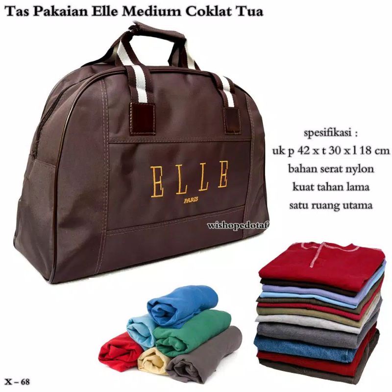 TAS TRAVEL  ELLE MAROON TRAVEL BAG TAS