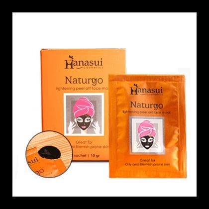 [1 BOX] Hanasui Masker Naturgo Black Peel Off Mask 10gr 1 Box isi 10 Sachet Masker BPOM ORIGINAL