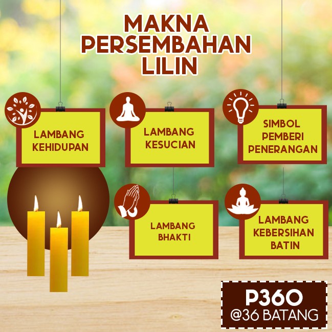 Lilin Batang Sembahyang Sukhavati P360 Kuning