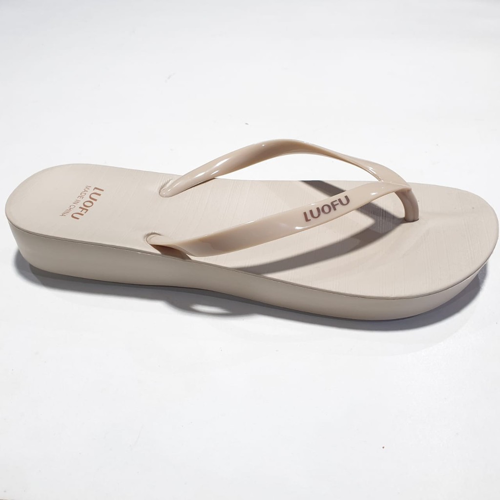 LUOFU ORIGINAL jelly sandal karet empuk murah jepit wanita import sendal cewek E7140