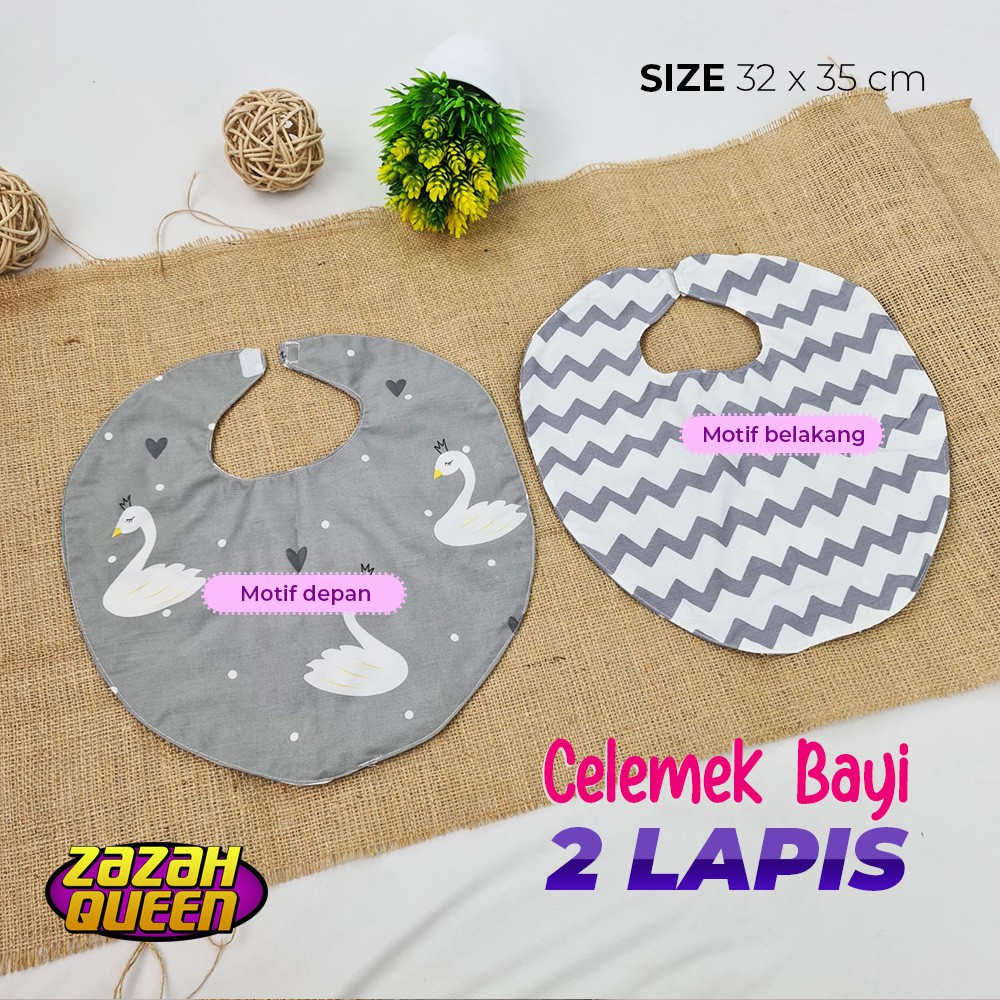 Celemek Bayi / Slabber Bayi /Apron Bayi Dua Lapis