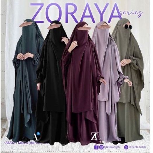 ZORAYA series by Saleeha | set abaya french khimar | abaya timur tengah